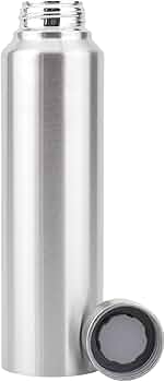 Agroshoppy Stainless Steel Water Bottle | BIS-Approved | 1000 ml (Silver Steel Finish) Name Printed